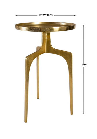 Castel 25 in. Accent Table - Gold