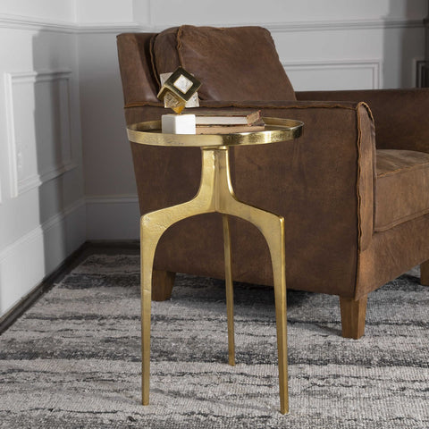 Castel 25 in. Accent Table - Gold
