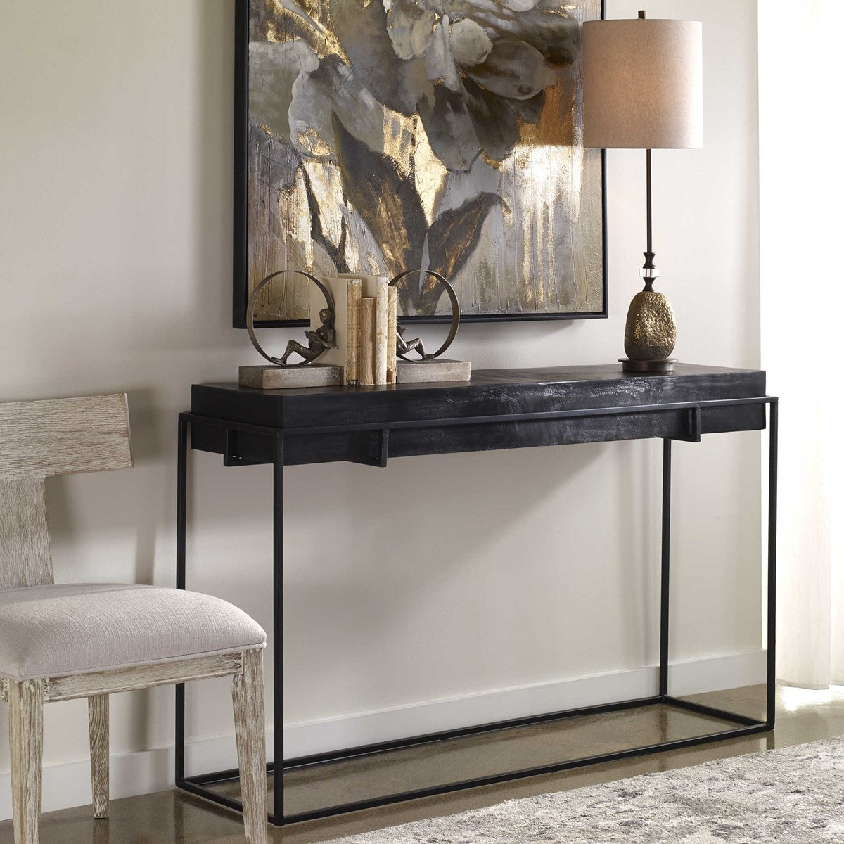 Oxidized Black 55 in. Console Table