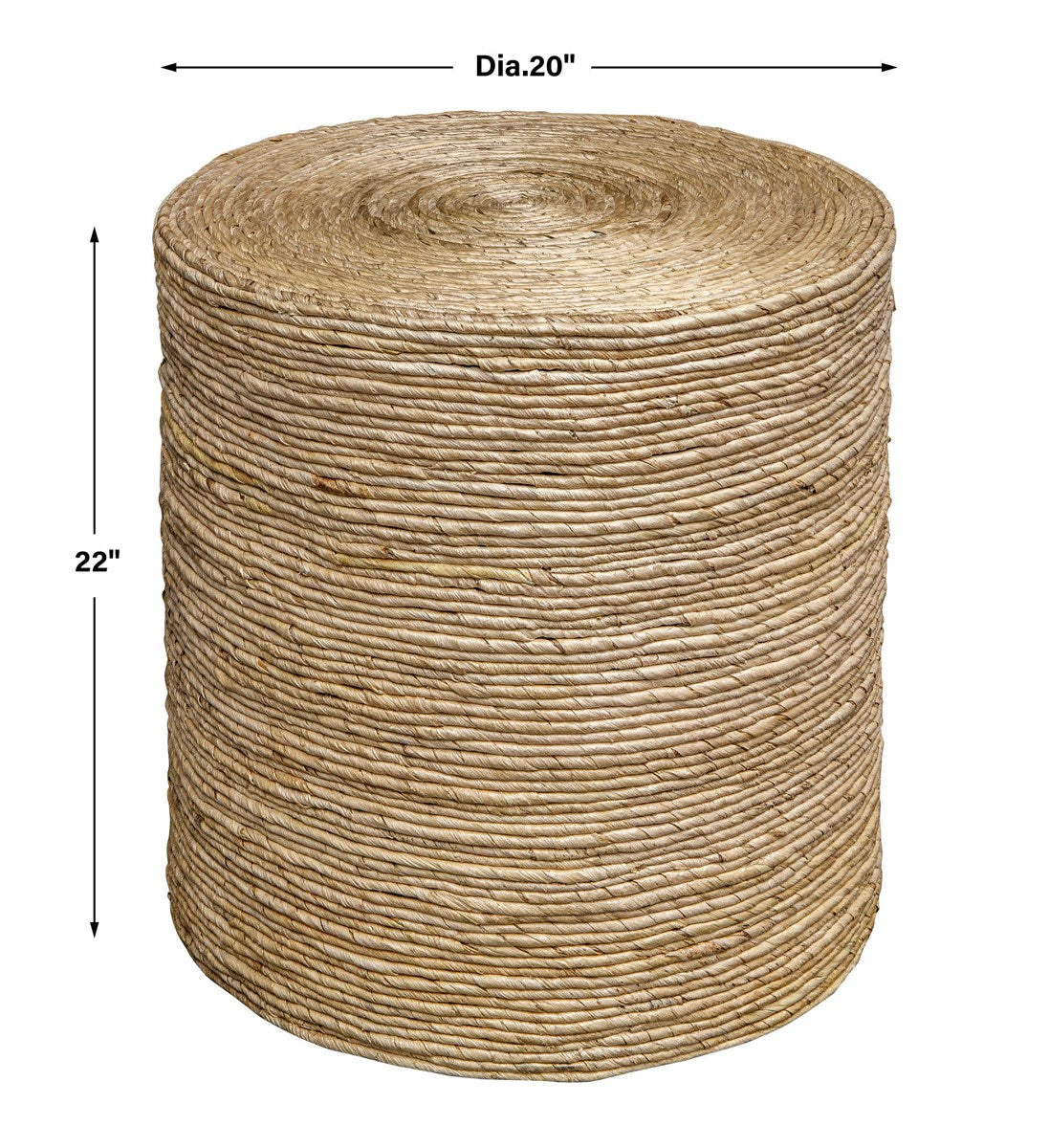 Alor 22 in. Natural Woven Banana Accent Table
