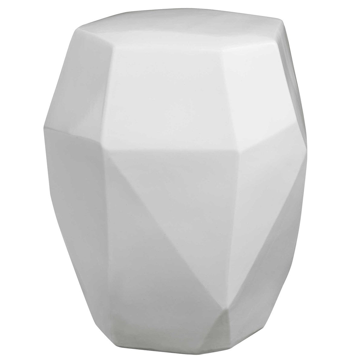 Inigo 18 in. Ceramic Accent Table - White