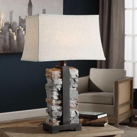 Stacked Stone 18 in. Table Lamp