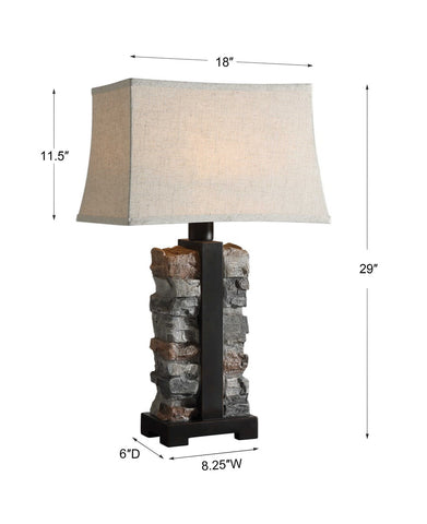 Stacked Stone 18 in. Table Lamp