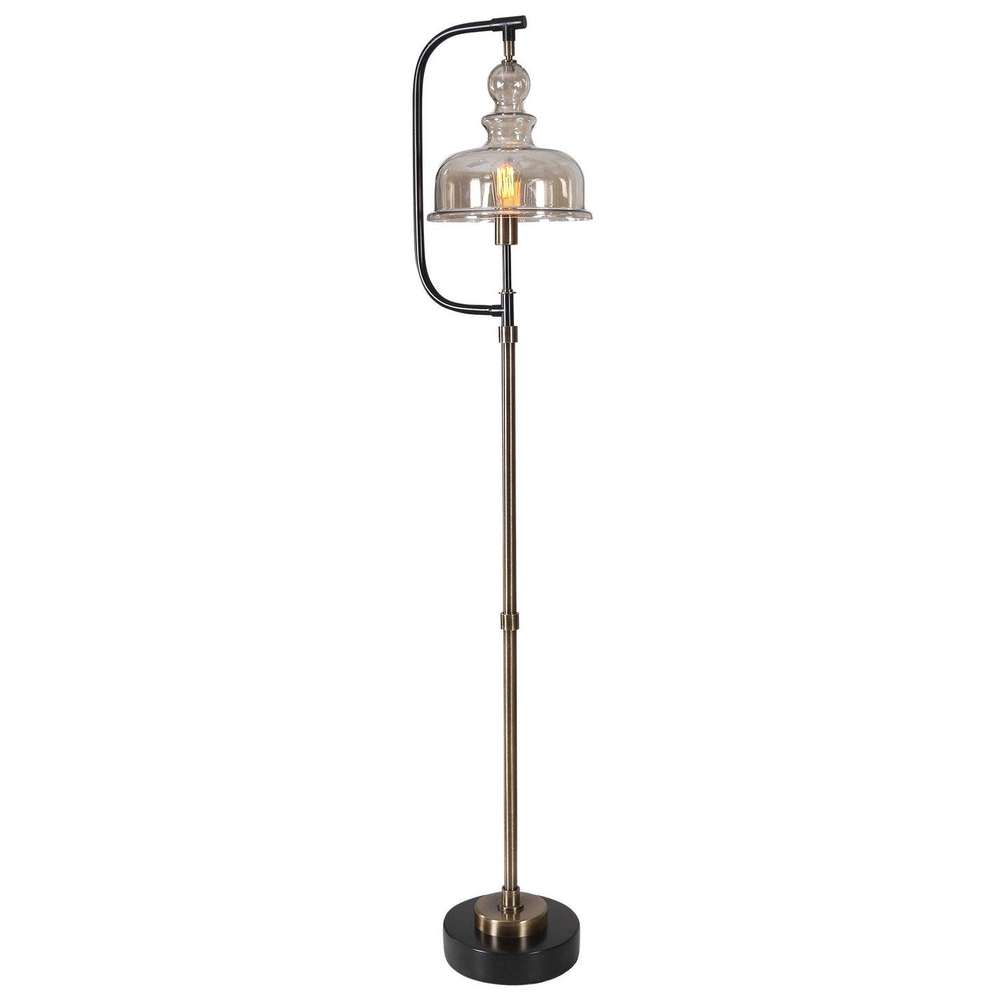 Brass Glass 69 in. Floor Lamp