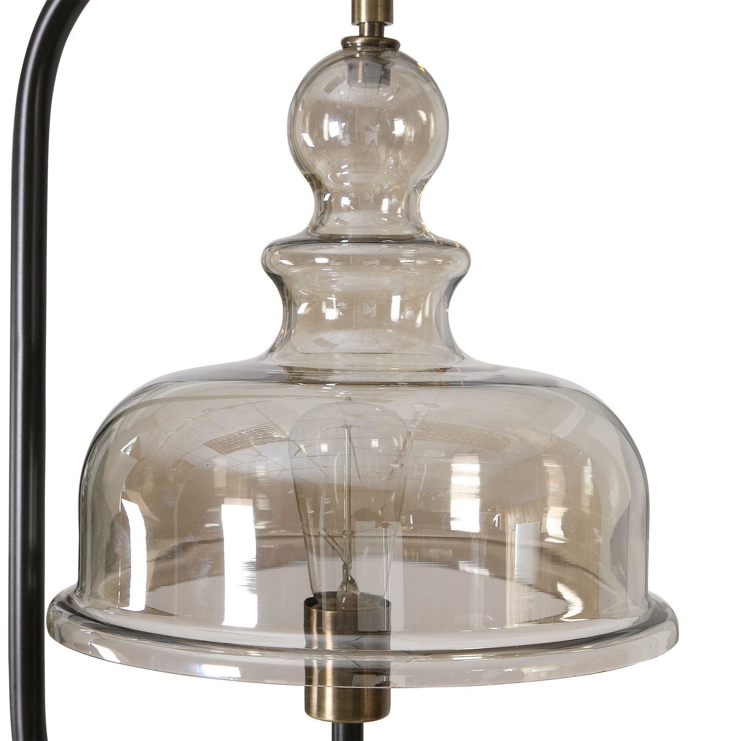 Brass Glass 69 in. Floor Lamp