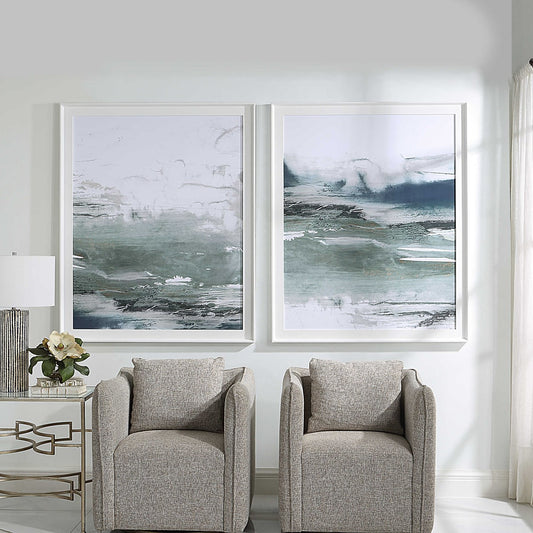 Ocean Storm 54 in. Framed Prints - Set of 2