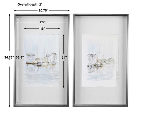 Sea Stream 35 in. Framed Prints - Set of 2