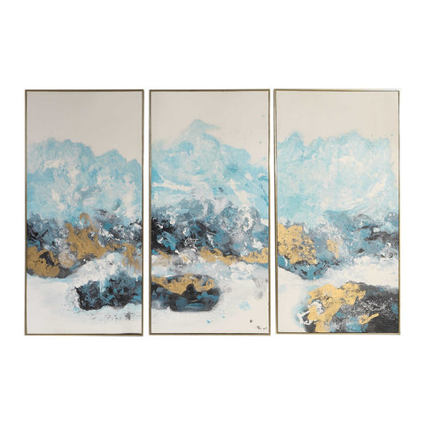 Billows 48 in. Hand Painted Canvas - Set of 3