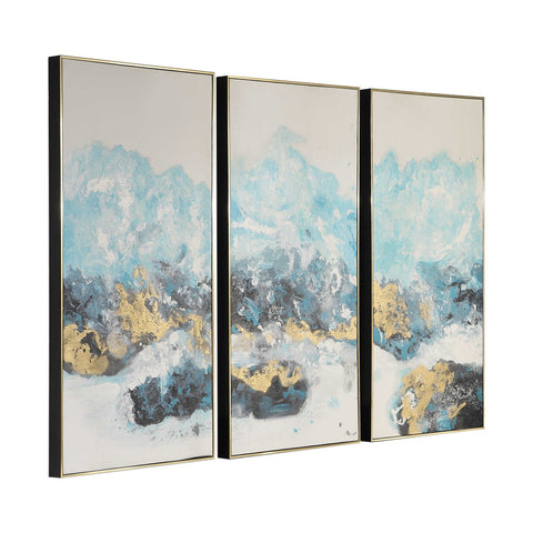 Billows 48 in. Hand Painted Canvas - Set of 3