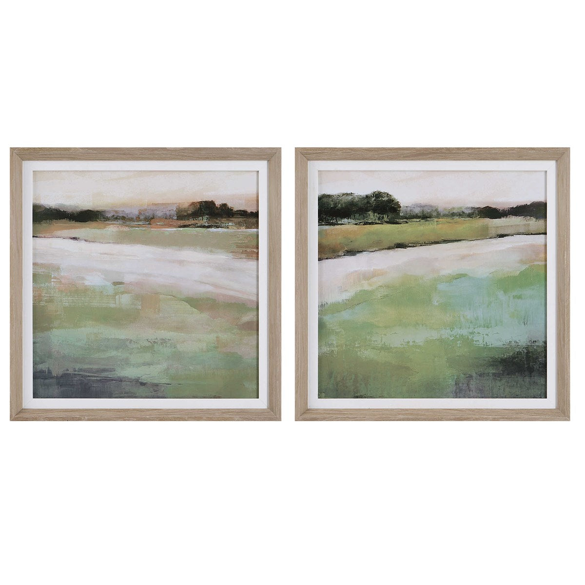 Rural Scenery 28 in. Framed Prints - Set of 2