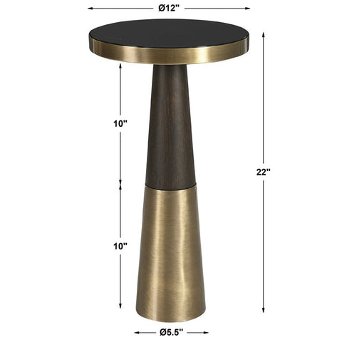 Brass 22 in. Drink Table