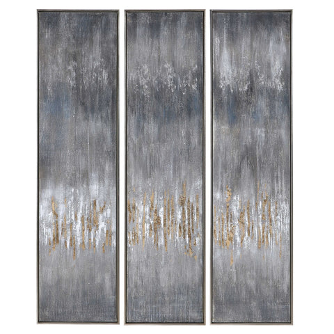 Ashfall 61 in. Hand Painted Canvas - Set of 3