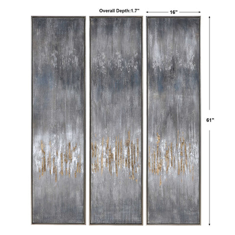 Ashfall 61 in. Hand Painted Canvas - Set of 3