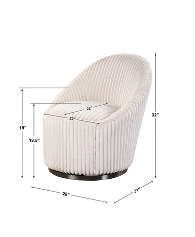 Giola Swivel Chair - Ivory