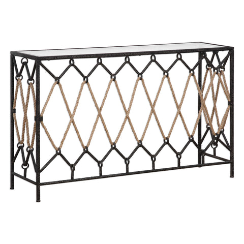 Roped Iron 52 in. Console Table