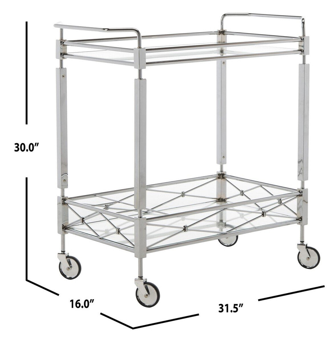 Illina 2 Tier 32 in. Rectangle Bar Cart