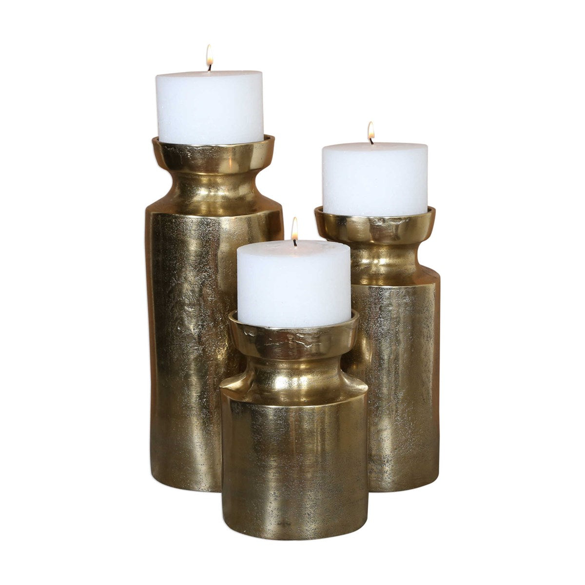 Antique Brass Candleholder - Set of 3