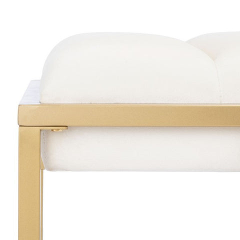 Blaise Channel Tufted Bench - Cream Velvet