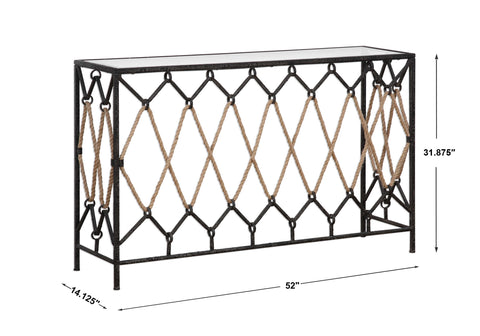 Roped Iron 52 in. Console Table