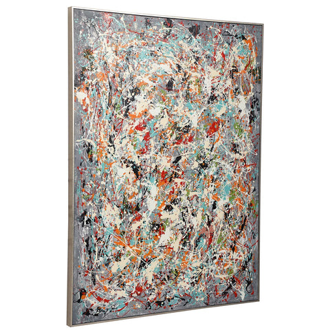 Jackson Pollock Style 61 in. Hand Painted Canvas