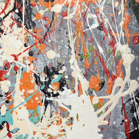 Jackson Pollock Style 61 in. Hand Painted Canvas