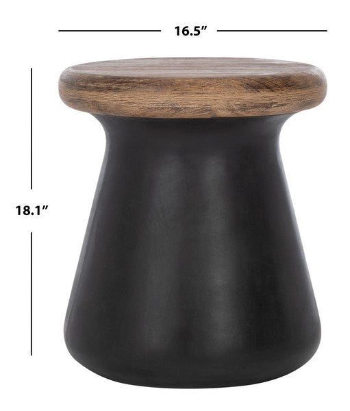 Rupin 18 in. Concrete Accent Table - Black