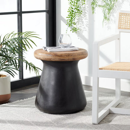 Rupin 18 in. Concrete Accent Table - Black